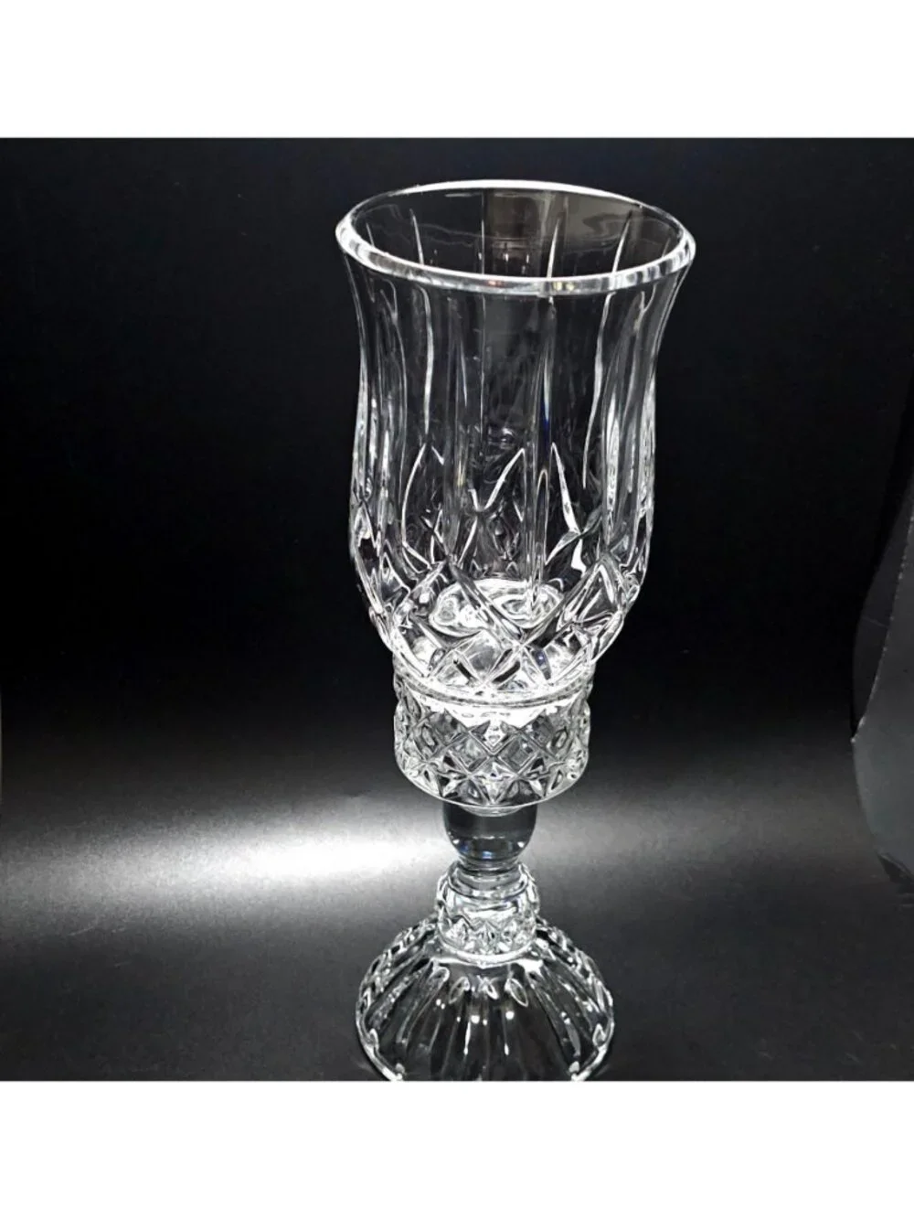 Vintage Crystal Hurricane Candleholder 12.5
